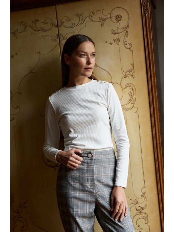 Moodo Pamučna bluza s dugim rukavima bijela Moodo