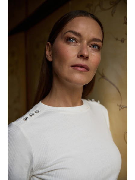 Moodo Pamučna bluza s dugim rukavima bijela Moodo