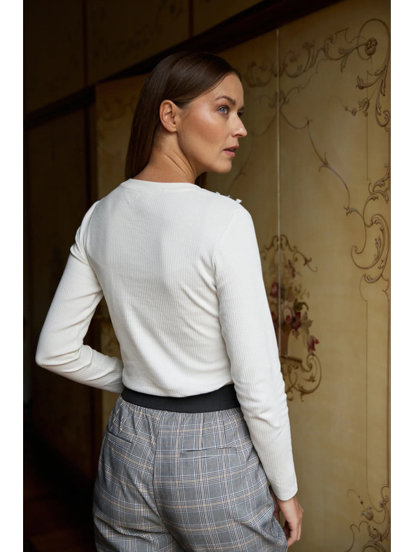 Moodo Pamučna bluza s dugim rukavima bijela Moodo