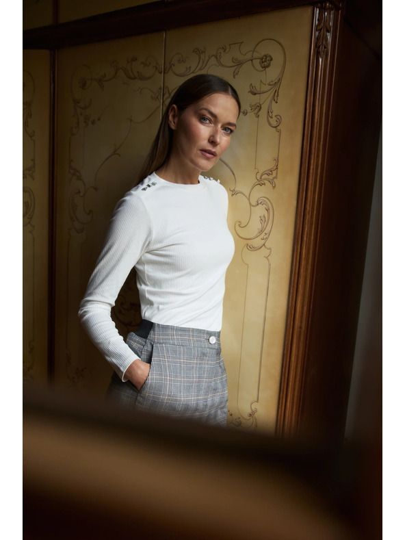 Moodo Pamučna bluza s dugim rukavima bijela Moodo