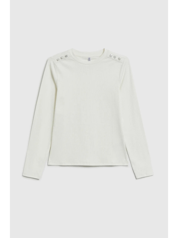 Moodo Pamučna bluza s dugim rukavima bijela Moodo