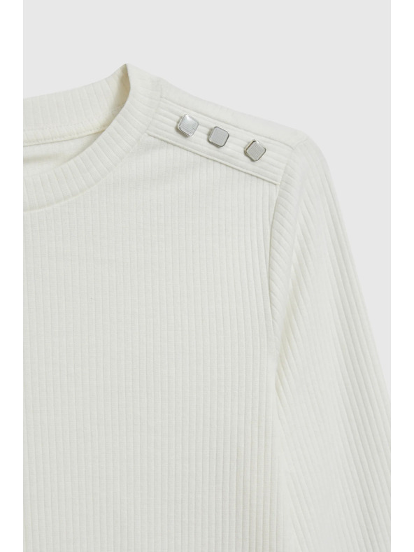 Moodo Pamučna bluza s dugim rukavima bijela Moodo