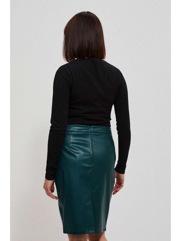 Moodo Uska crna rebrasta bluza s dugim rukavima Moodo