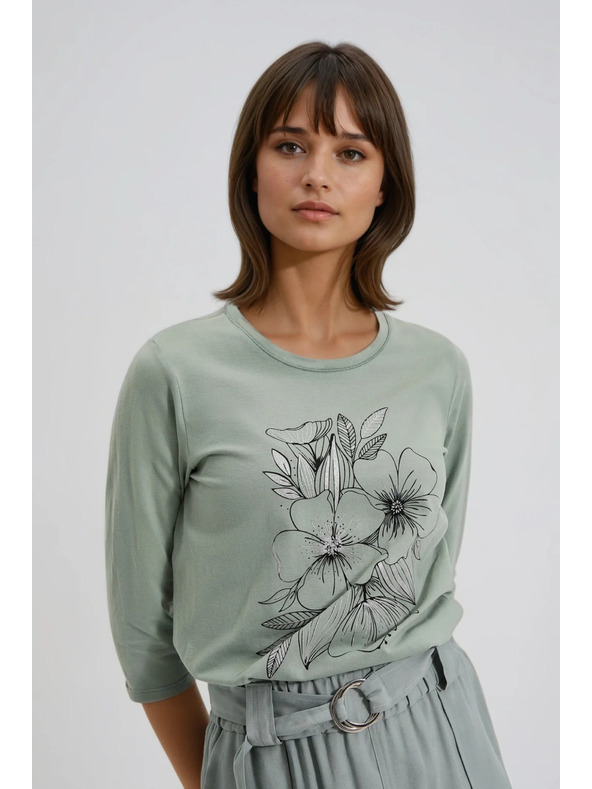 Moodo Bluza s cvjetnim printom maslinasta Moodo