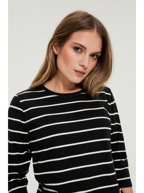 Moodo Crna prugasta bluza Moodo