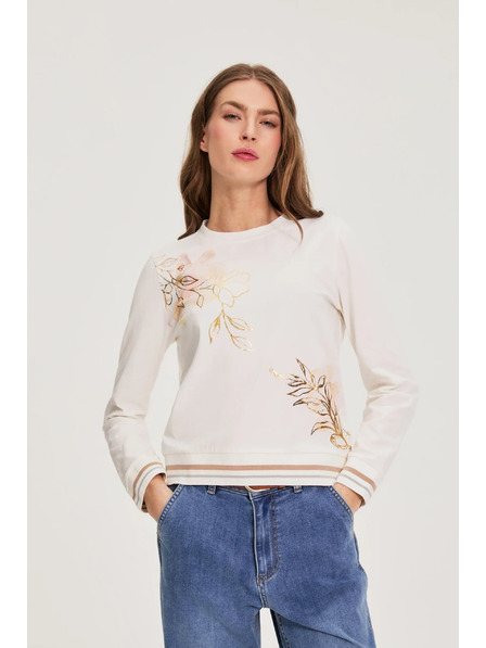 Moodo Pamučna bluza s printom bijela Moodo