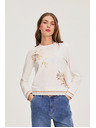 Moodo Pamučna bluza s printom bijela Moodo