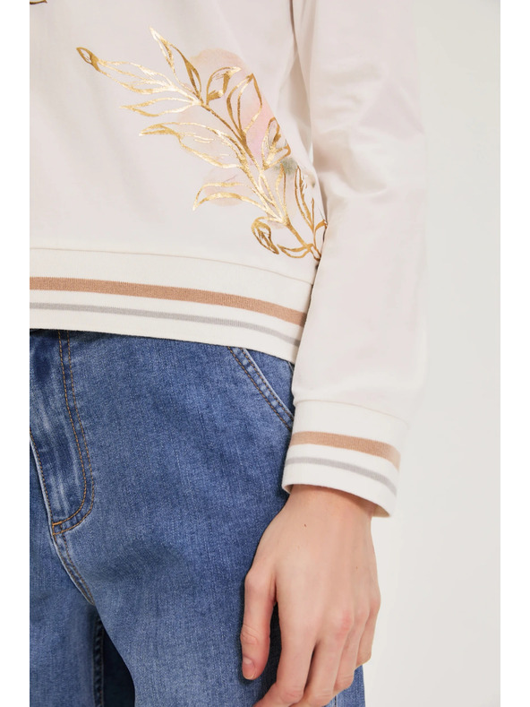 Moodo Pamučna bluza s printom bijela Moodo