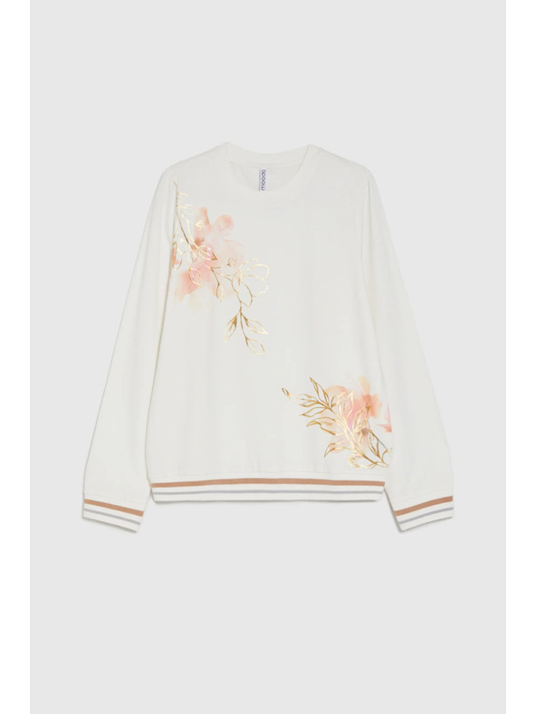 Moodo Pamučna bluza s printom bijela Moodo