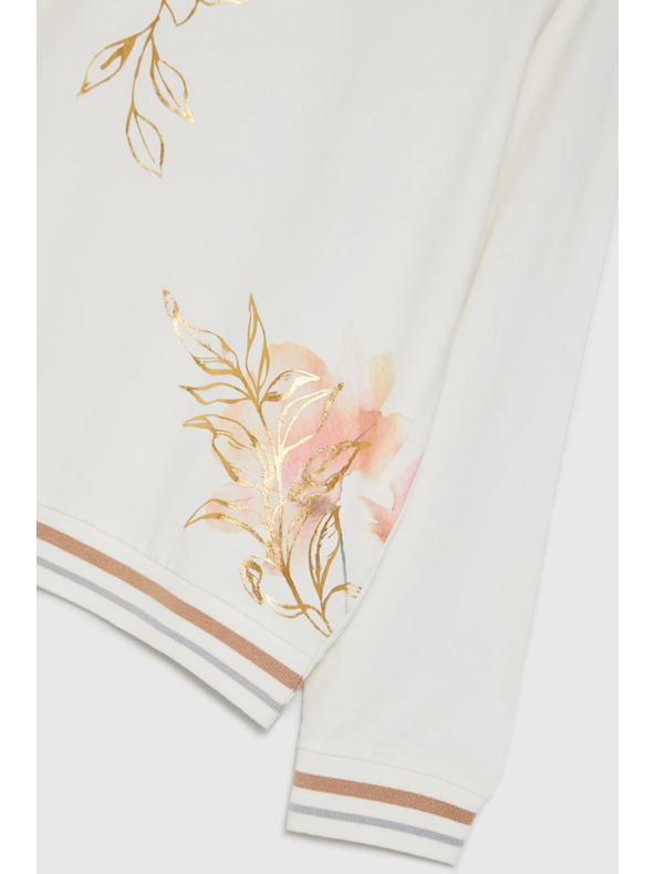 Moodo Pamučna bluza s printom bijela Moodo