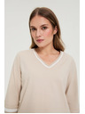 Moodo Pamučna bluza V-izreza bež Moodo