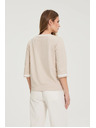 Moodo Pamučna bluza V-izreza bež Moodo