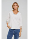 Moodo Pamučna dukserica V-izreza bijela Moodo