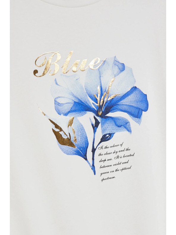 Moodo Bluza s printom i vezivanjem bijela Moodo