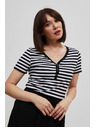 Moodo Pamučna majica prugasta crna Moodo
