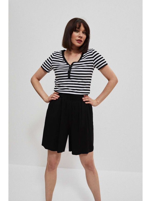Moodo Pamučna majica prugasta crna Moodo