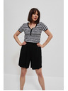 Moodo Pamučna majica prugasta crna Moodo
