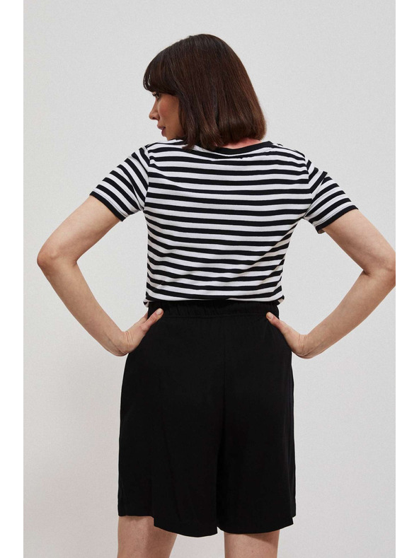 Moodo Pamučna majica prugasta crna Moodo