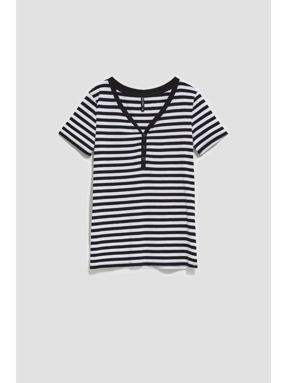 Moodo Pamučna majica prugasta crna Moodo
