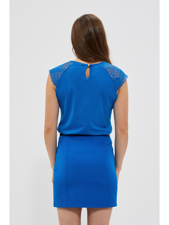 Moodo Plava majica s čipkom Moodo