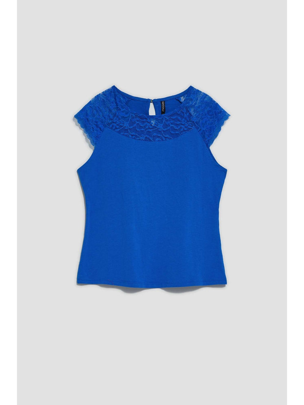 Moodo Plava majica s čipkom Moodo