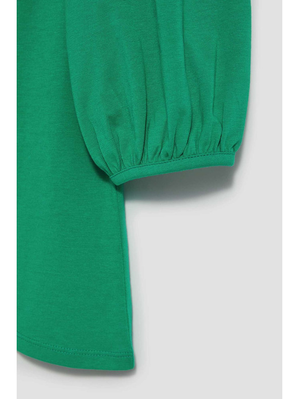 Moodo Glatka majica napuhanih rukava zelena Moodo