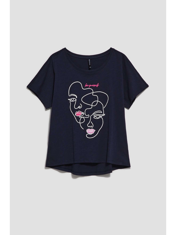 Moodo Bluza s printom lica granatna Moodo