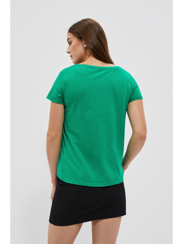 Moodo Pamučna majica s džepićem zelena Moodo