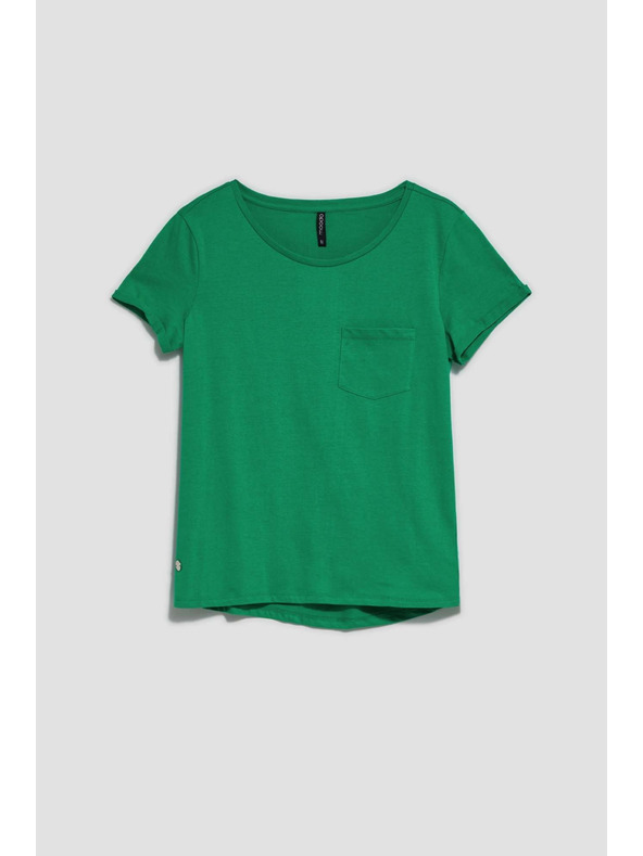 Moodo Pamučna majica s džepićem zelena Moodo