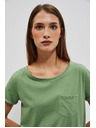 Moodo Pamučna majica okruglog izreza s džepićem maslinasta Moodo
