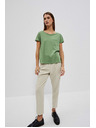 Moodo Pamučna majica okruglog izreza s džepićem maslinasta Moodo