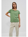 Moodo Pamučna majica okruglog izreza s džepićem maslinasta Moodo