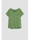 Moodo Pamučna majica okruglog izreza s džepićem maslinasta Moodo