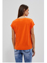 Moodo Majica V-izreza s printom narančasta Moodo