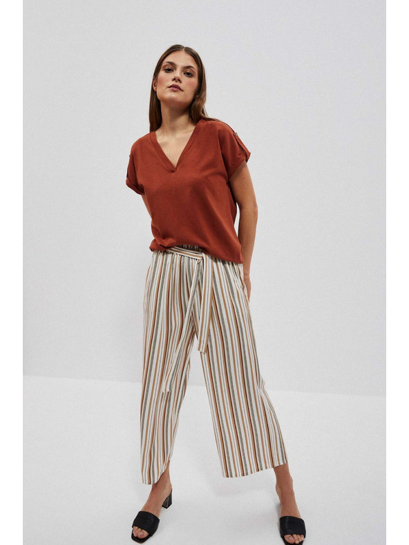 Moodo Bluza s V-izrezom smeđa Moodo