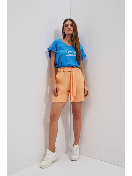 Moodo Bluza s natpisom i volanom na rukavu Moodo