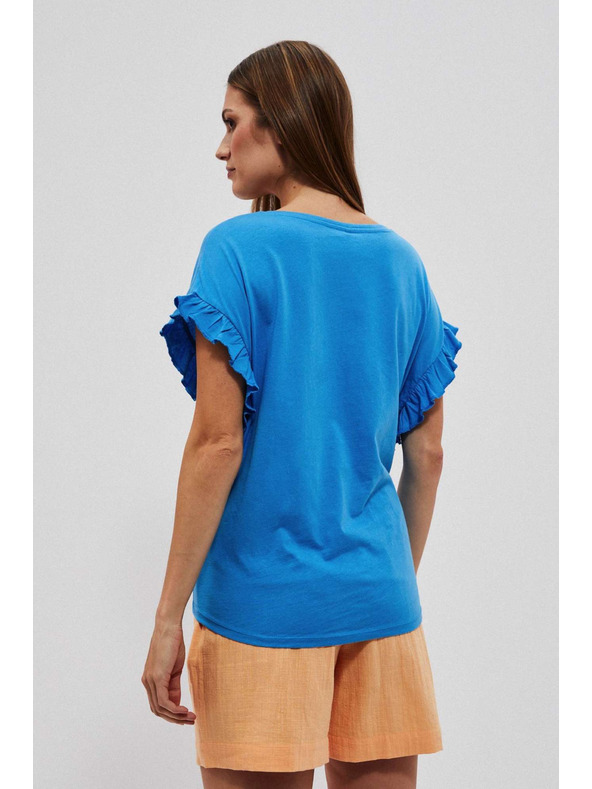 Moodo Bluza s natpisom i volanom na rukavu Moodo