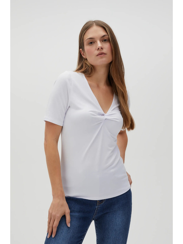 Moodo Bijela bluza s dekorativnim izrezom Moodo