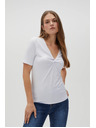 Moodo Bijela bluza s dekorativnim izrezom Moodo