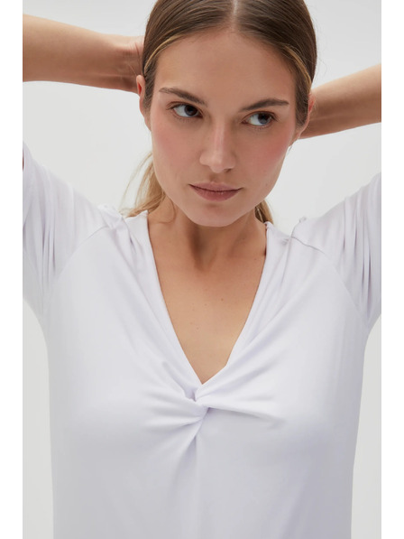 Moodo Bijela bluza s dekorativnim izrezom Moodo