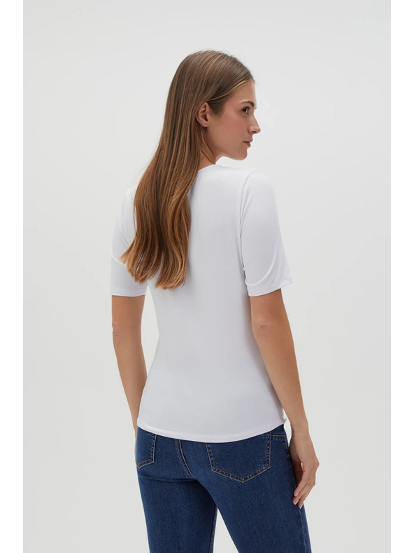 Moodo Bijela bluza s dekorativnim izrezom Moodo