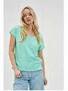 Moodo Pamučna majica V-izreza mentol Moodo