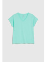 Moodo Pamučna majica V-izreza mentol Moodo