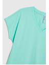 Moodo Pamučna majica V-izreza mentol Moodo