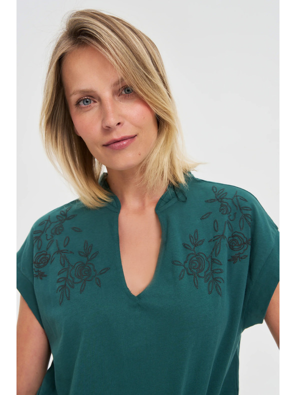 Moodo Pamučna bluza zelena Moodo