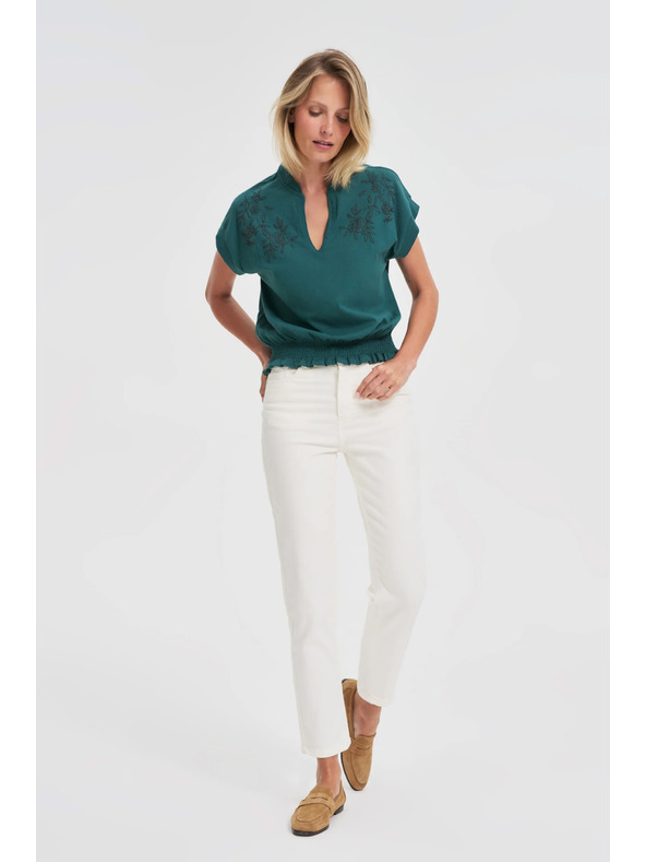 Moodo Pamučna bluza zelena Moodo