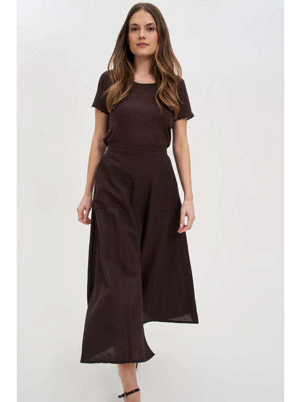 Moodo Smeđa majica s kratkim rukavima Moodo