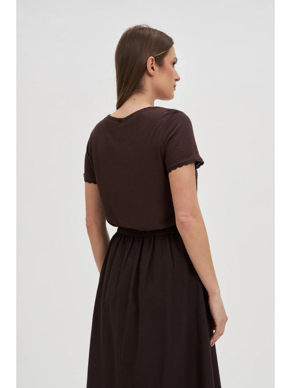 Moodo Smeđa majica s kratkim rukavima Moodo