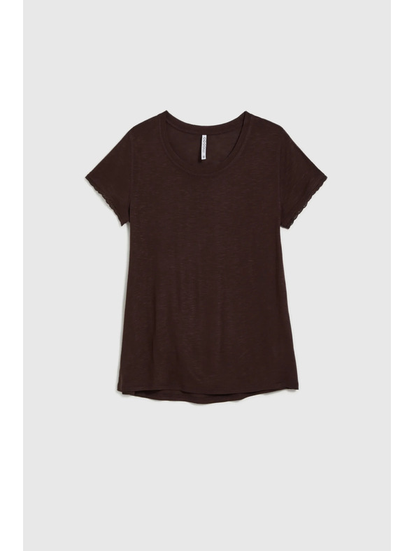 Moodo Smeđa majica s kratkim rukavima Moodo