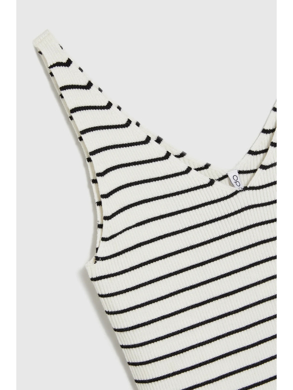 Moodo Prugasti bež pamučni top Moodo